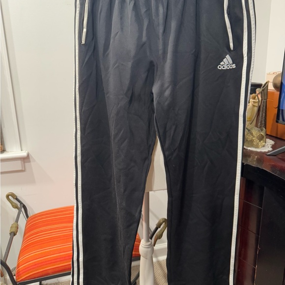 adidas Other - Adidas Black Track Pants with White Stripes